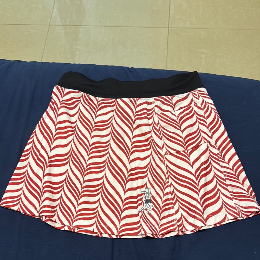 Athletic Running Skirt, Source Unknown, Red and White Skater Mini Skirt